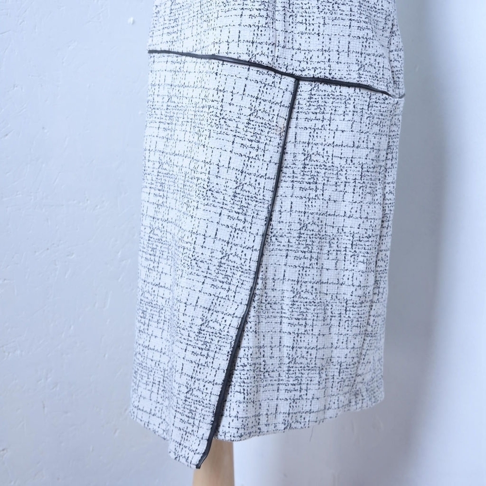 DKNY | Off white and black speckled pattern sleevless office dress - Picture 5 of 10